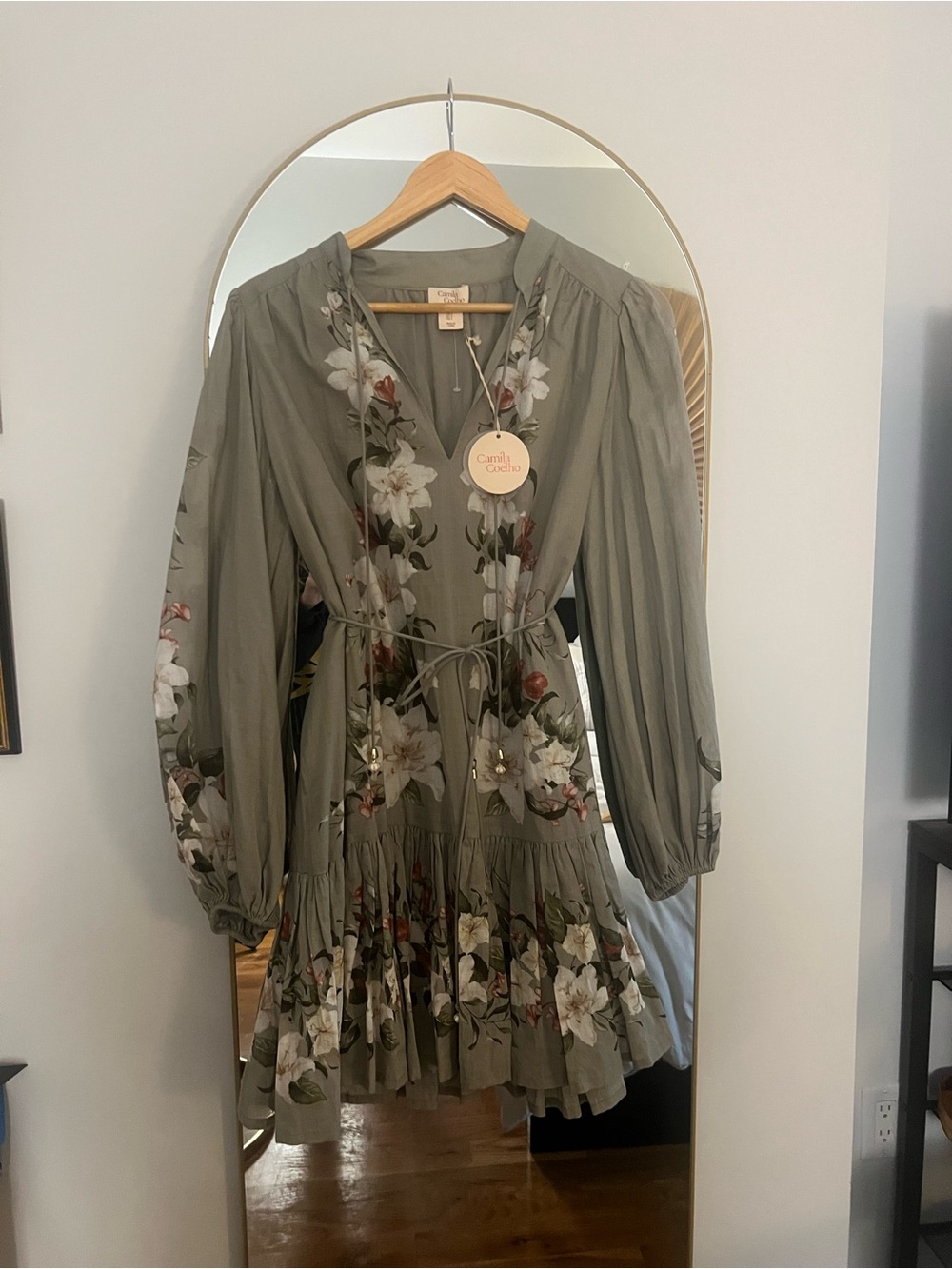 Camilla Coelho sage green floral dress